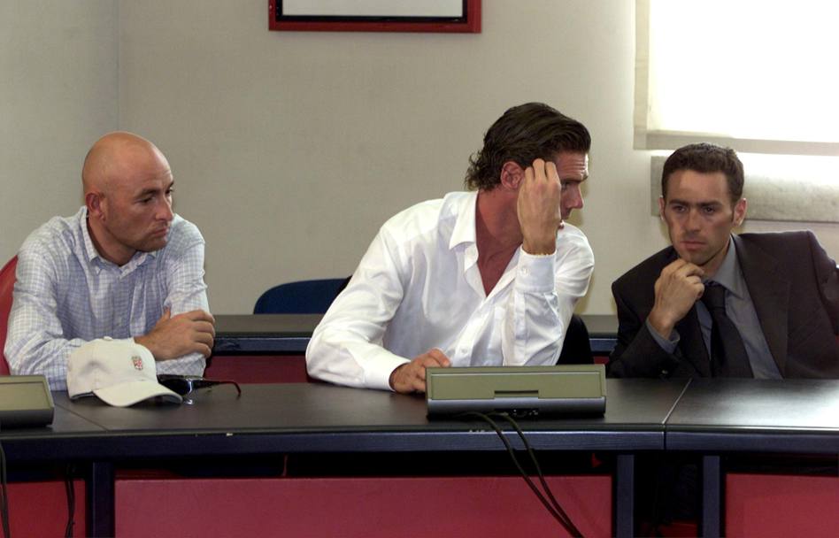 Pantani, Cipollini e Simoni nel corso di un vertice Coni a Roma sull’emergenza doping (Ansa)